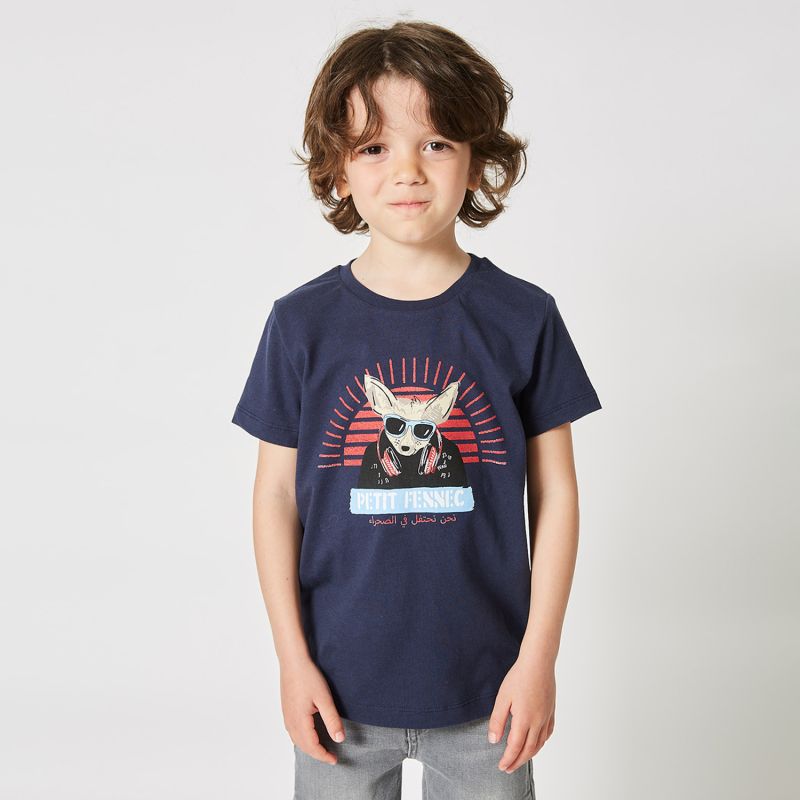 T Shirt Garcon Bleu Marine Petit Fennec 12 Ans Linstashop